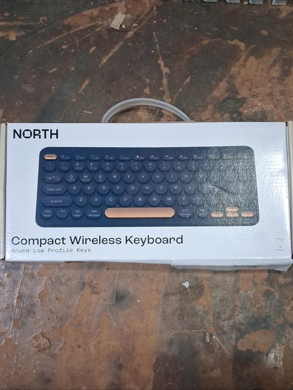 NORTH Compact Wireless Keyboard - Navy with Rose Gold Accents